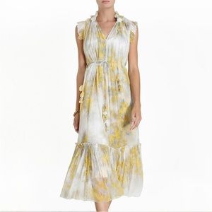 Zimmerman wild botanica “wattle” print midi silk dress size 3 - 10/12